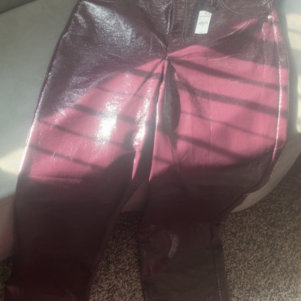 Express leather Shiny Burgundy Pants